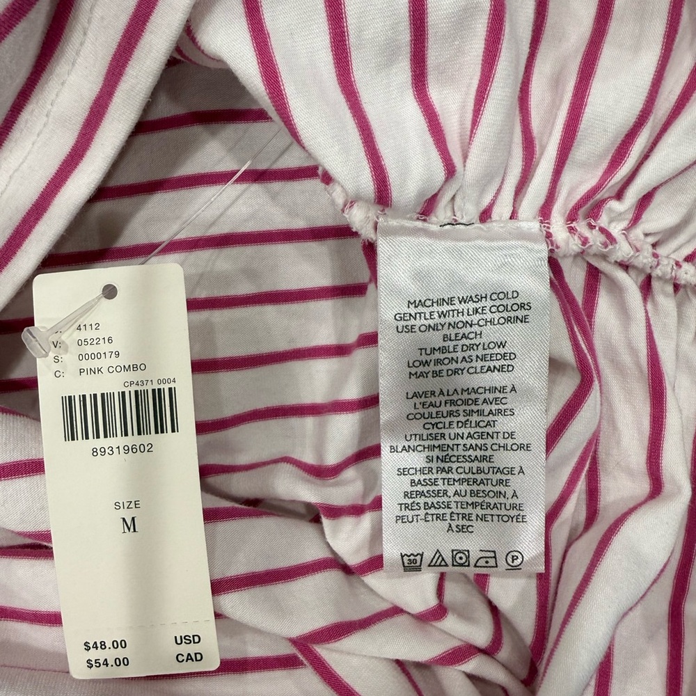 Anthropologie Striped Sleeveless Mock Neck Top in White and Purple - Picture 2 of 5